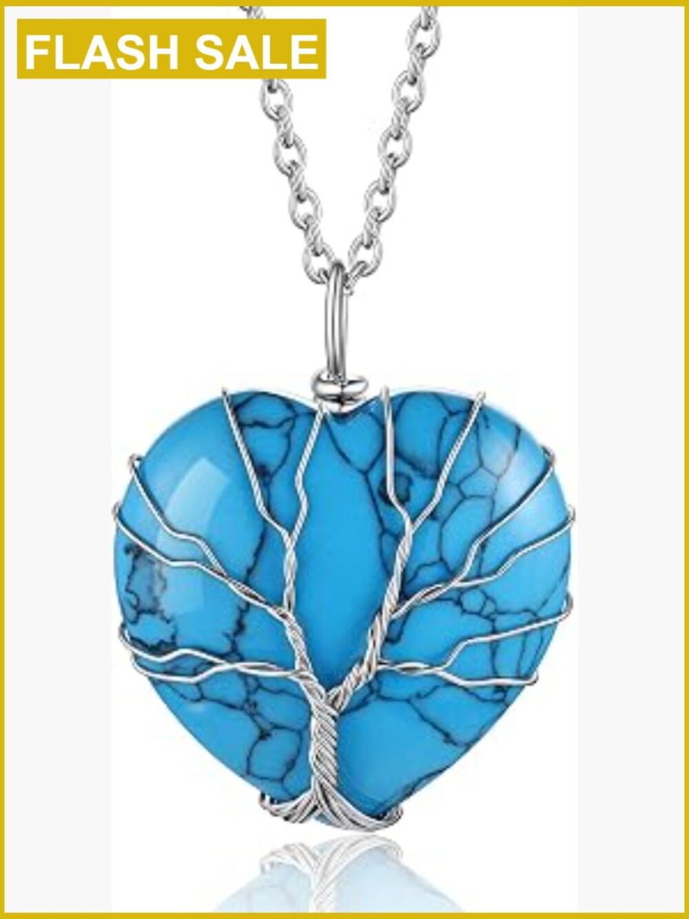 Tree of Life Birthstone Pendant Necklace Stainless Steel Healing